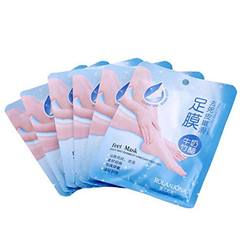Kasien Foot Mask, 7Pair/1Box Exfoliating Peel Foot Mask Feet Remove Callus Hard Dead Skin