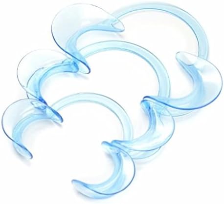 Ularmo C-Shape Cheek Retractors Clear Blue Teeth Whitening "watch yo mouth" Game Tool (Size S,M,L,3 in a Pack )