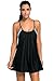 Tiksawon Women Flowing Swim Dress Layered 1pc Tankini Top Swimsuit