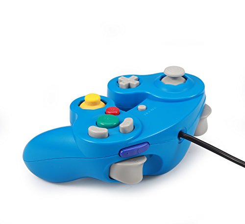 Mekela 5.8 feet Classic USB Wired NGC Controller Gamepad resembles Gamecube for Windows PC MAC (USB Blue)