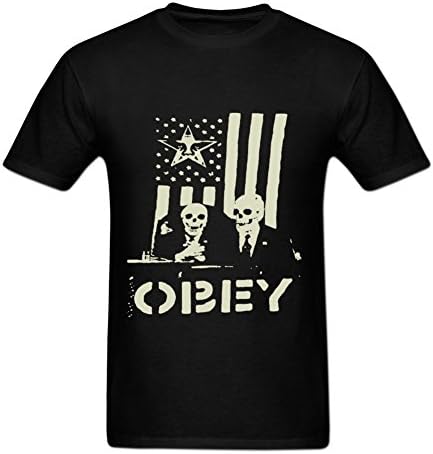 Jeanforever Mens Obey Propaganda Printed Short Sleeve T-Shirt M Black