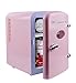 Frigidaire Retro Mini Compact Beverage Refrigerator, Great for keeping office lunch cool! (Pink, 6 Can) (Renewed)