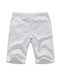 Janmid - Pantalones cortos de lino para hombre