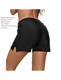 Bikini corto elástico para dama, con forro interior, cintura con cordón y cintura ancha