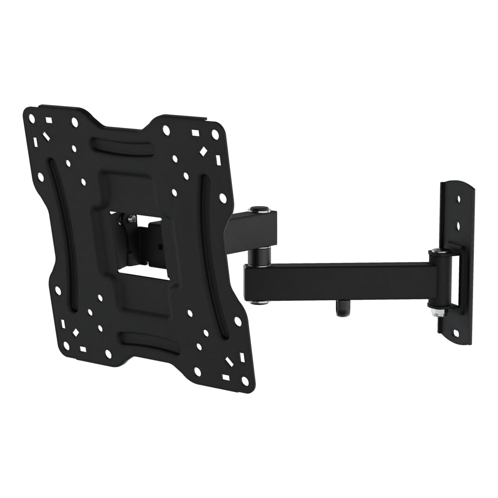 MAHARA Tilt and Turn TV Wall Bracket - Wall Mount for TVs Max 43 Inches - TV Brackets with VESA Wall Mount Compatibility 75x75mm – 200x200mm - TV Wall Brackets Support Max 20kg - Black TV Bracket