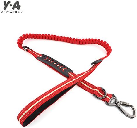 YOUNGSTER AGE Dog Bungee Leash Tactical Nylon Dog Training Leash with Control Handle Quick Release Clasp for Army Police Dog Training Adjustable and Flexible