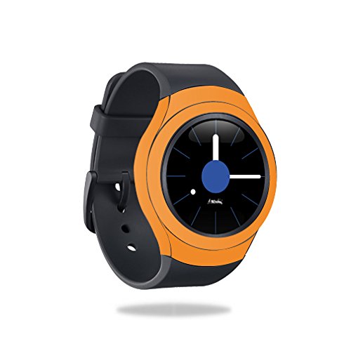 MightySkins Protective Vinyl Skin Decal for Samsung Gear S2 Smart Watch Cover wrap Sticker Skins Solid Orange - Thumbnail 3