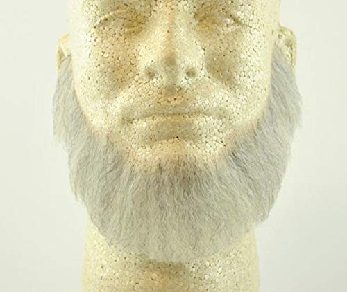 Rubies Full Character Beard LIGHT GREY - 100% Human Hair - no. 2024 - REALISTIC! Perfect for Theater and Stage - Reusable!