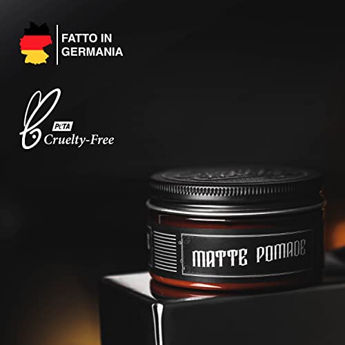 Charlemagne Matte Hair Pomade - 100ml Premium Hair Styling Cream and Pomade for Men - Hair Clay with Matte Finish (100ml, Strong Hold)