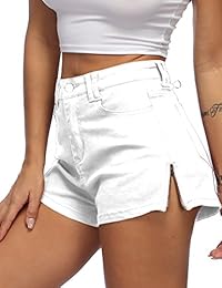 Cuihur Pantalones cortos para dama con cremallera y cintura alta