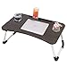 Laptop Bed Table, Aitmexcn Foldable Portable Lap Standing Desk with Cup Slot, Notebook Stand Breakfast Bed Tray Book Holder for Sofa, Bed, Terrace, Balcony, Garden – Blakethumb 4