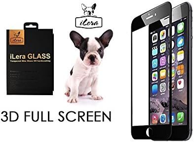 3D Tempered Glass iPhone 7 screen protector, Full Cover 100% glass ILera White 2 in 1 set, tempered glass with Anti Glare Back Film, Japanese Quality ASAHI Glass With Black Gift Box