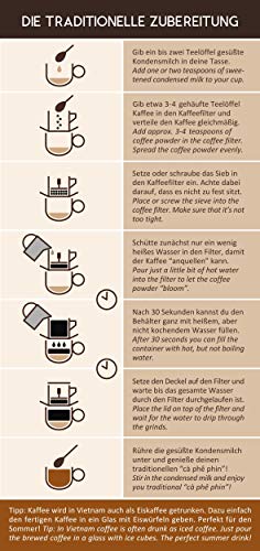 Vietnamesisches Kaffee Starterset Hello5-2 x 250g + Filter (Phin) + gez. Kondensmilch - Hochwertige Kaffeebohnen aus dem… – Bild 5