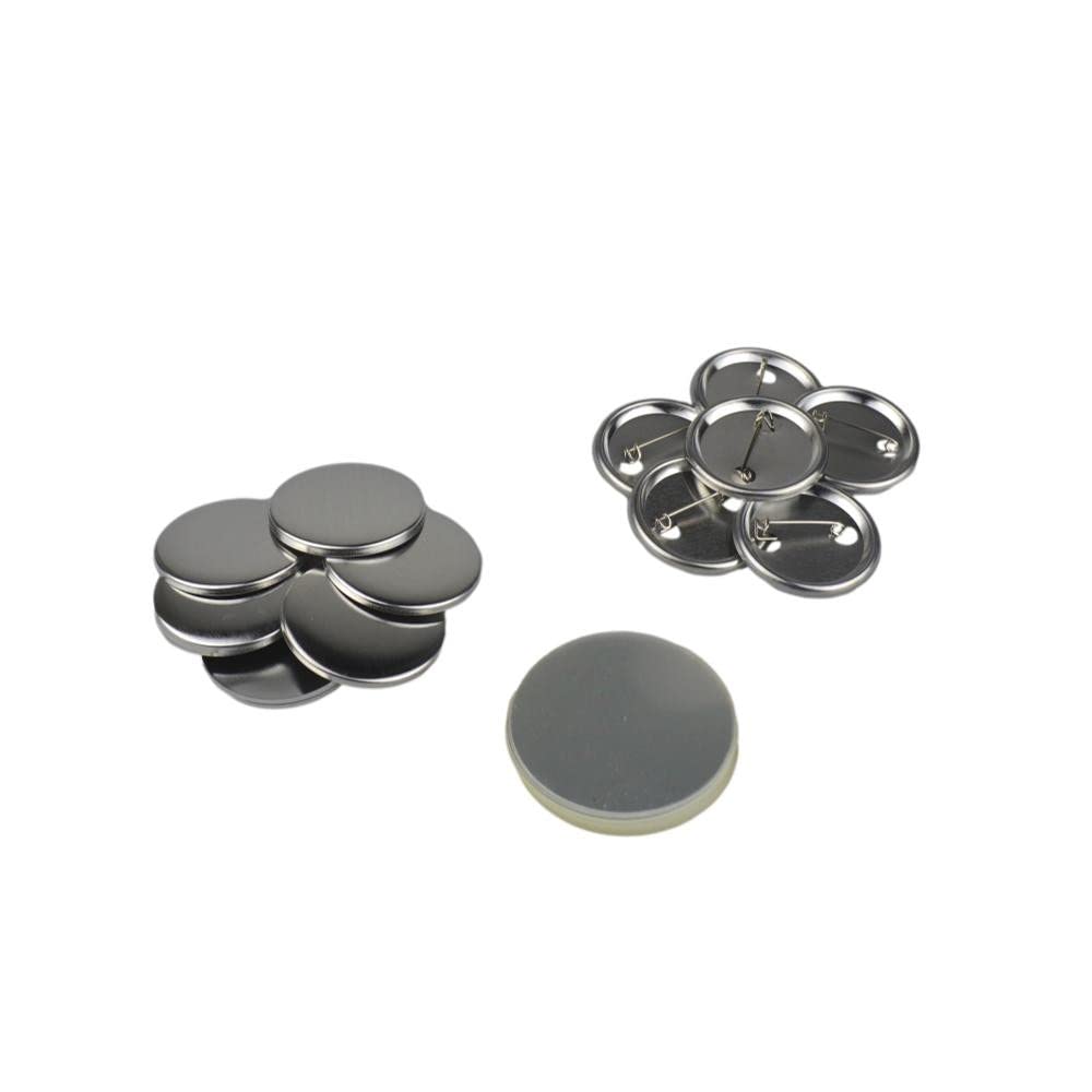 ebadges 38mm metal badge component Set of 250 - Metal round button blanks with pin backs | DIY pins for badges | compatible with ebadges badge maker machine