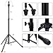 Klvied Adjustable Tripod Wig Stand with T-Pins, Metal Mannequin Head Stand, Heavy Duty Canvas Wig Head Stand Holder for Cosmetology Hairdressing Training, Wig Making with Portable Carrying Bag, Black