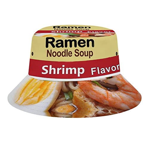 Ramen Noodle Shrimp Flavor Bucket Hat Unisex Fashion Summer Beach