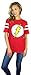 DC Comics Womens Flash Varsity Football Tee Red Heather (Large, Red)