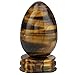 SUNYIK Tiger's Eye Stone Gemstone Egg Sphere Sculpture Healing Figurine with Crystal Stand Easter Day's Gift(1