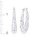 Crystalogy Women’s Jewelry Silver Plated Crystal Inside Out Oval Shape Hoop Earrings, 1.2” Long, White