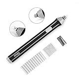 Tihoo Electric Eraser Kit Automatic Pencil Eraser with 22pcs Additional Replaceable Rubbers (Diameter 2.3mm 10 pcs and 5mm 12 pcs)(Black and Grey)