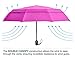 Windproof Travel Umbrellas for Rain - Lightweight, Strong, Compact with & Easy Auto Open/Close Button for Single Hand Use - Double Vented Canopy for Men & Women - Pink