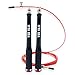 WODSKAI Speed Jump Rope-360° Swivel Ball Bearing-Adjustable Skipping Ropes-Best for Double Unders, MMA, WOD, Crossfit, Boxing Training-Come with Carrying Bag, Free Extra Cable