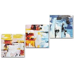 3 Piece Canvas Wall Art Abstract Color Canvas Prints Home Artwork Decoration for Living Room,Bedroom - 12"x12"x3 Panels