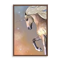 Framed Canvas Wall Art Unicorn Canvas Prints Home Artwork Decoration for Living Room,Bedroom - 16x24 inches