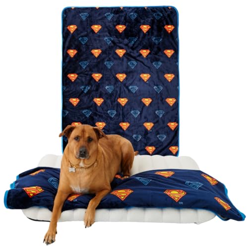 Superman DC Comics Waterproof Dog Bed Cover, XL 60x80 Pet Blanket for Furniture…