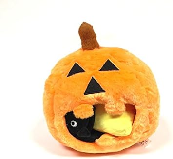 stuffed pumpkin dog toy