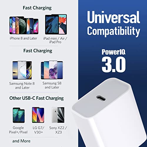 USB C Wall Charger,20W PD Power Adapter Charging Block Compatible with iPhone 13 12 11 Pro/Pro Max,SE/X/XS,iPad Pro,Samsung Galaxy S20 S10 S9 A01 A11 A21 A51 A71 A20 A50 Note 20,Pixel 5 4a 3a 2 XL