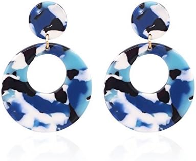 Shoopic Women Punk Acrylic Drop Earrings Geometry Resin Statement Pendant Earrings Stud