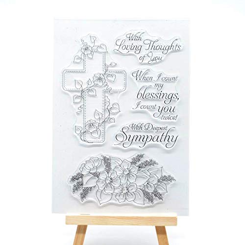 WooYangFun Joyful Home 1pc Cross Rubber Clear Stamp for Card Making Decoration and Scrapbooking