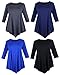 Curvylicious Women's Plus Size 3/4 Sleeve Round Neck Tunic Top
