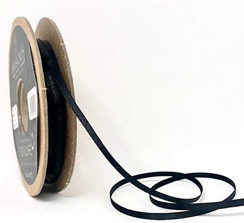 Berisfords 3mm 10 Black NewLife Satin Ribbon 100% Recycled 50m reel