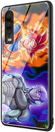 DEPING DP-10 Dragon Ball Z Case,Tempered Glass Back Cover and Soft Silicone Border Anti Scratch Bumper Design for Huawei P30 Lite Protective Case