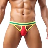 Men's Underwear,Neartime Hollow Out Men Underwear Boxers Bulge Pouch Men Shorts Hot (L, Red)