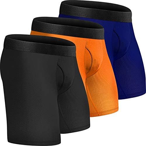 9'' Men Athletic Underwear Sports Workout Active Performance Long Leg Boxer Briefs No Ride up