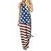 Hemlock Long American Flag Dress, Women Flag Printed Dress Sleeveless Tank Beach Maxi Sundres (XXL, Blue)