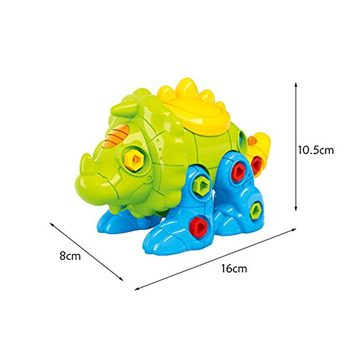 CAILLU Dinosaur stem Toys,Take Apart Intellectual Dinosaurs Green Toy Stem Learning DIY,Construction Engineering Building Play Set for Boys,Girls,Toddlers,Best Gift Kids Ages 3-10 (Triceratops Toy) - Thumbnail 3