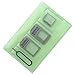 Sim Card Adapter Kit Includes Nano Micro Sim Adapter, Needle, Plastic Storage Sleeve, Double Sticker (Green-Gold)