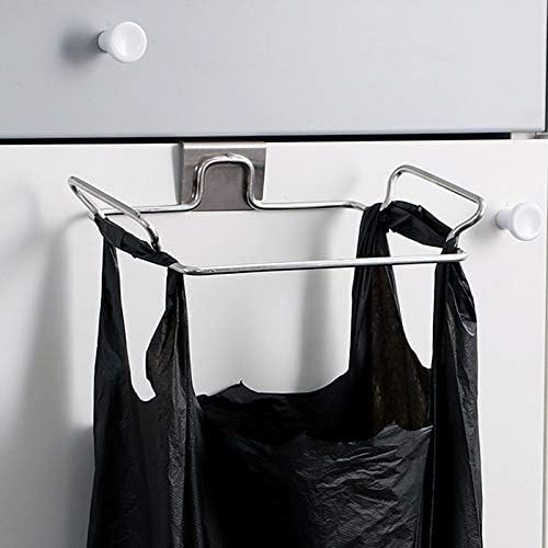 ORZ Trash Bag Holder. Garbage Bag Holder for Kitchen Cabinet Over Door Cupboard. Stainless Steel