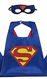 Dress Up Comics Cartoon Superhero Costume with Satin Cape and Matching Felt Mask (Superman)