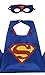 Dress Up Comics Cartoon Superhero Costume with Satin Cape and Matching Felt Mask (Superman)