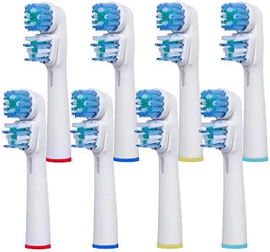 Teekou Soft Bristles Replacement Brush double Heads Compatible with Oral B Electric Toothbrush SB-417 (8 pcs)