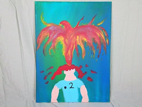 Pheonix, strange art, weird art, freaky art, alternative art, hippy art, trippy art, Stoner art, fire bird, rebirth, acrylic painting, 18×24