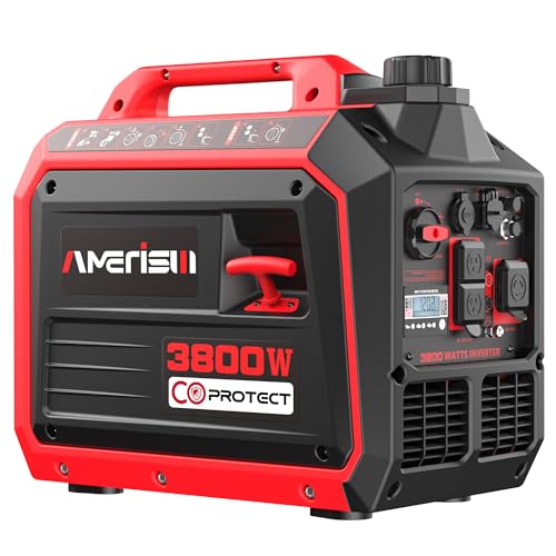 AMERISUN 3800-Watt Portable Inverter Generator, Quiet Technology, RV Ready 30A…