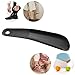 Mayitr Plastic Shoe Horn Simple Flexible Sturdy Slip Black 2pcs