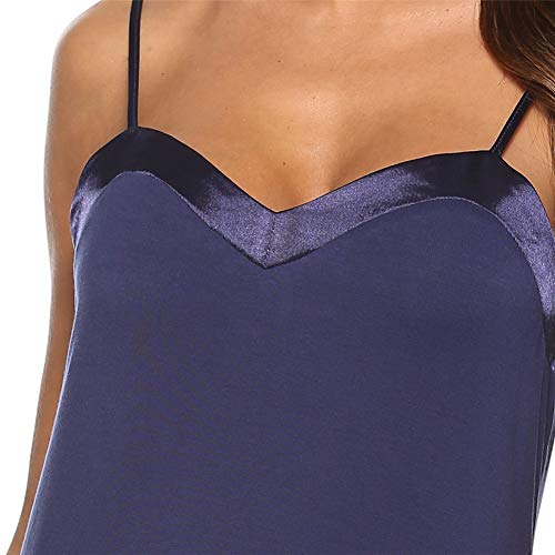 Womens Lace Lingerie Babydoll Sleepwear Halter Chemise Nightie Full Slip Dress Blue M