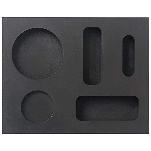 Funshowcase 5 Cavity Jewelry Casting Graphite Ingot Foundry Coin Mold Crucible for Melting Refining Scrap Precious Metal Glass